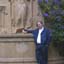 John in front of a fresco at the Palace of Fine Arts